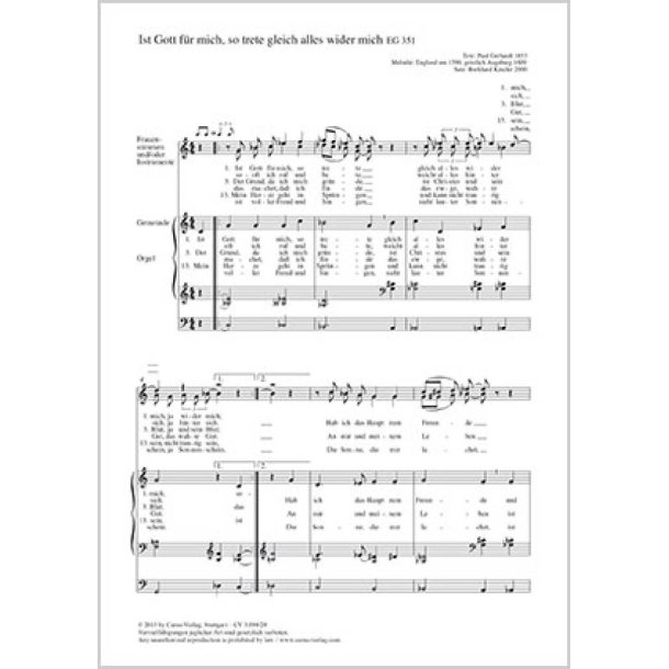 Ist Gott f&uuml;r mich,so trete gleich alles wider mich