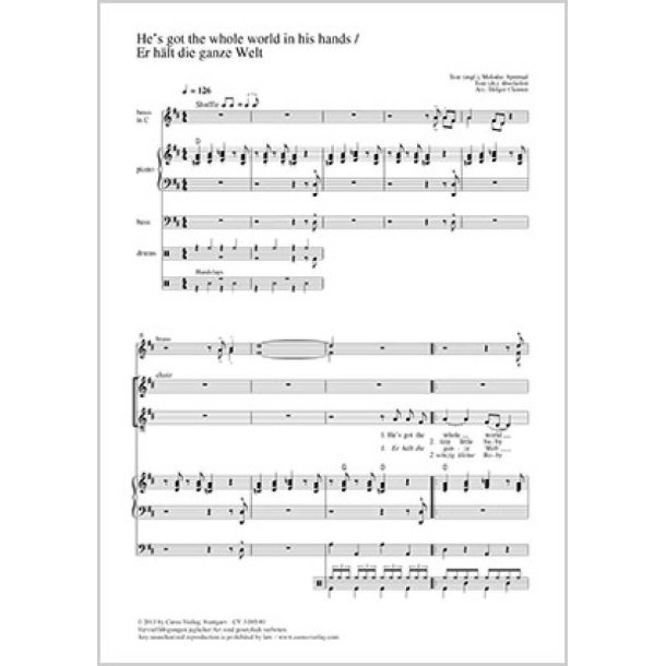 He's got the whole world in his hands : Er h&auml;lt die ganze Welt