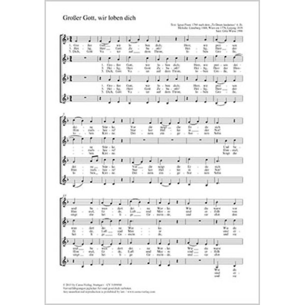 Gro&szlig;er Gott, wir loben dich : F-Dur