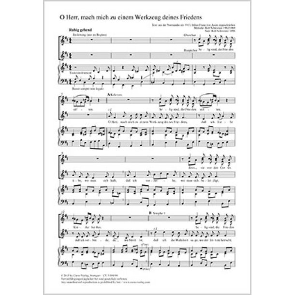 Herr, mach mich zu einem Werkzeug deines Friedens