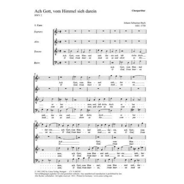 Ach Gott, vom Himmel sieh darein : Kantate zum 2. Sonntag nach Trinitatis