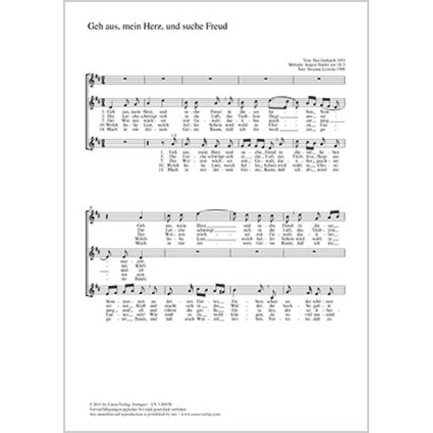 Geh aus, mein Herz, und suche Freud : D-Dur
