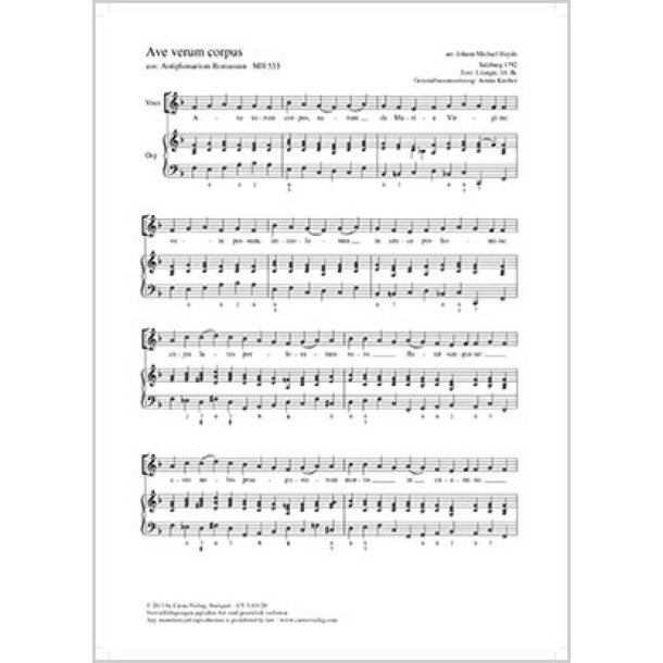 Ave verum corpus : aus: Antiphonarium Romanum
