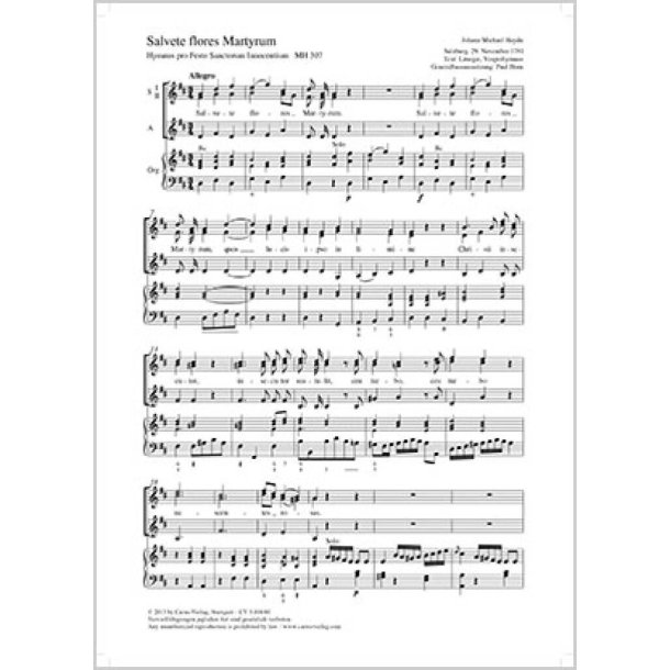 Salvete flores Martyrum : Hymnus pro Festo Sanctorum Innocentium