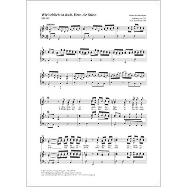 Wie lieblich ist doch, Herr, die St&auml;tte : F-Dur