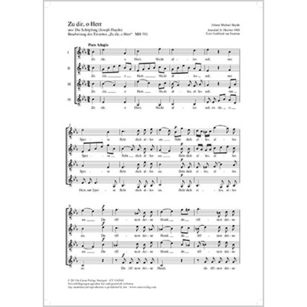 Zu dir, o Herr : aus: Die Sch&ouml;pfung