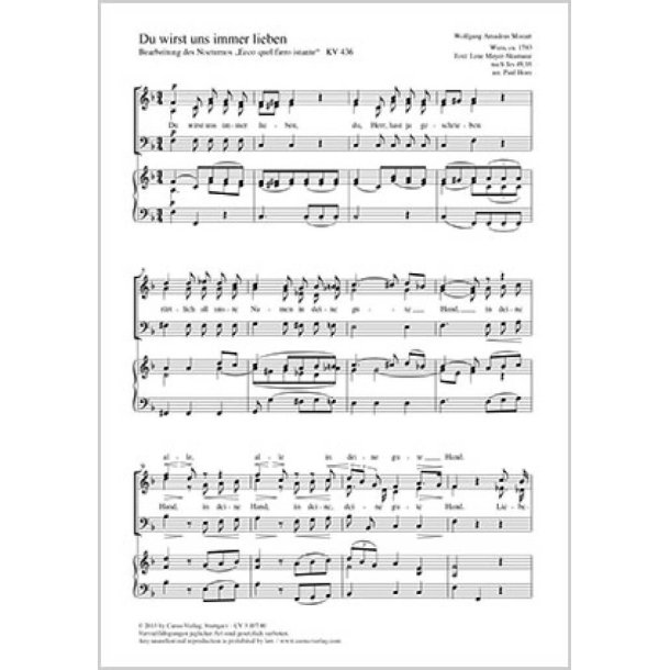 Du wirst uns immer lieben : F-Dur