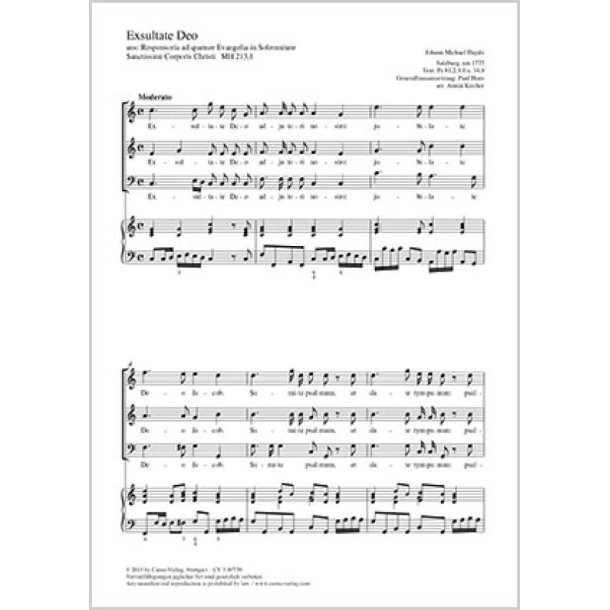 Exsultate Deo : aus: Responsoria ad quatuor Evangelia in Solemnitate Sanctissimi Corporis Christi