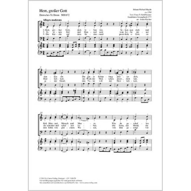 Herr, gro&szlig;er Gott, dich loben wir : Deutsches Te Deum