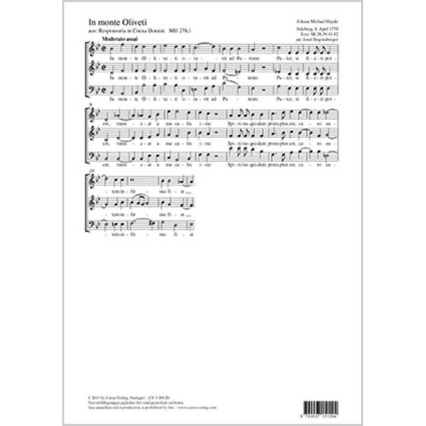 In monte Oliveti : aus: Responsoria in Coena Domini