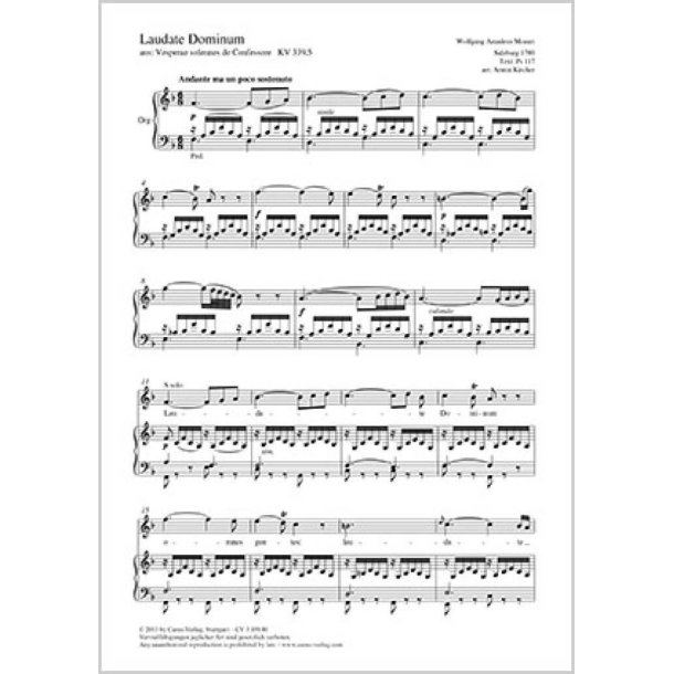 Laudate Dominum : aus: Vesperae solennes de Confessore