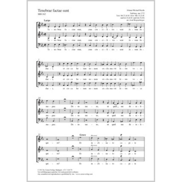 Tenebrae factae sunt : Es-Dur