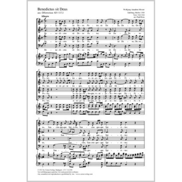Benedictus sit Deus : aus: Offertorium