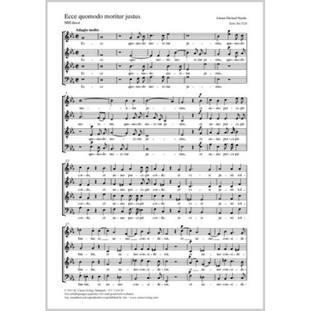 Ecce quomodo moritur justus : Es-Dur