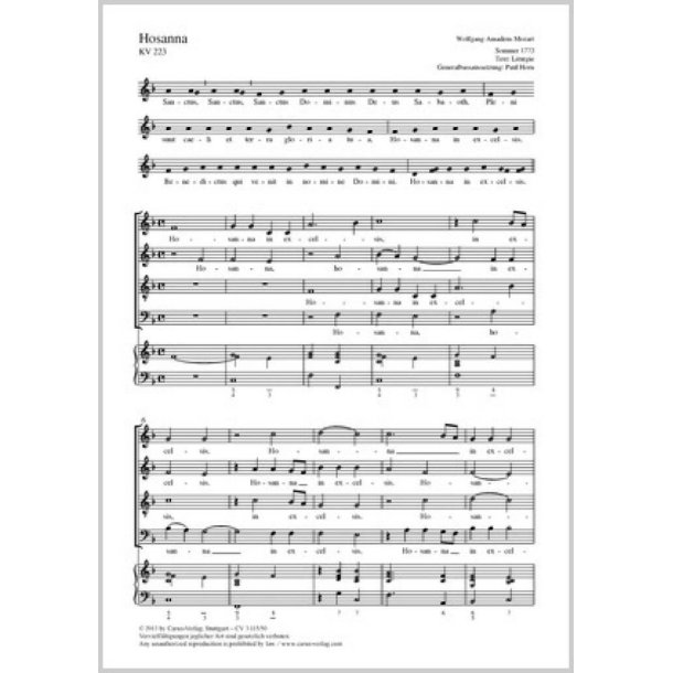 Hosanna : F-Dur