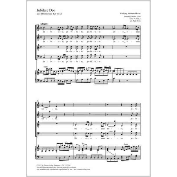 Jubilate Deo : aus: Offertorium