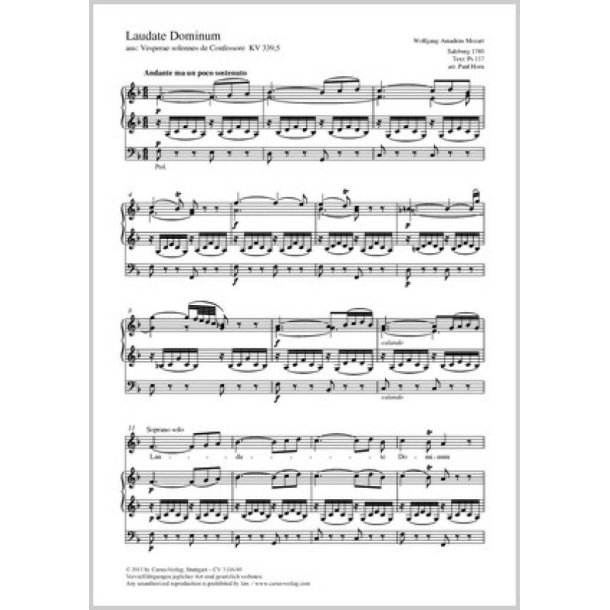 Laudate Dominum : aus: Vesperae solennes de Confessore