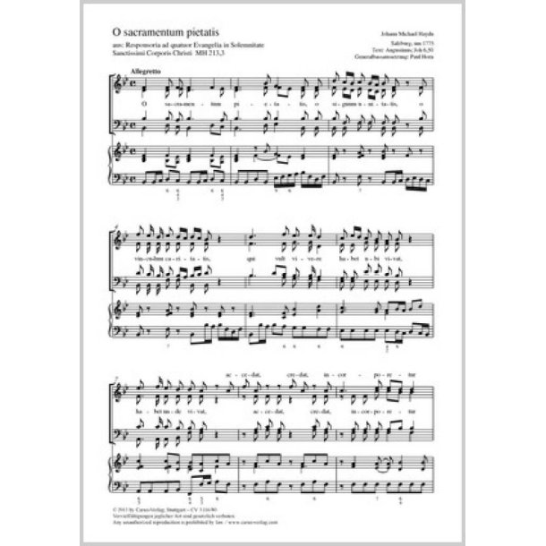 O sacramentum pietatis : aus: Responsoria ad quatuor Evangelia in Solemnitate Sanctissimi Corporis Christi