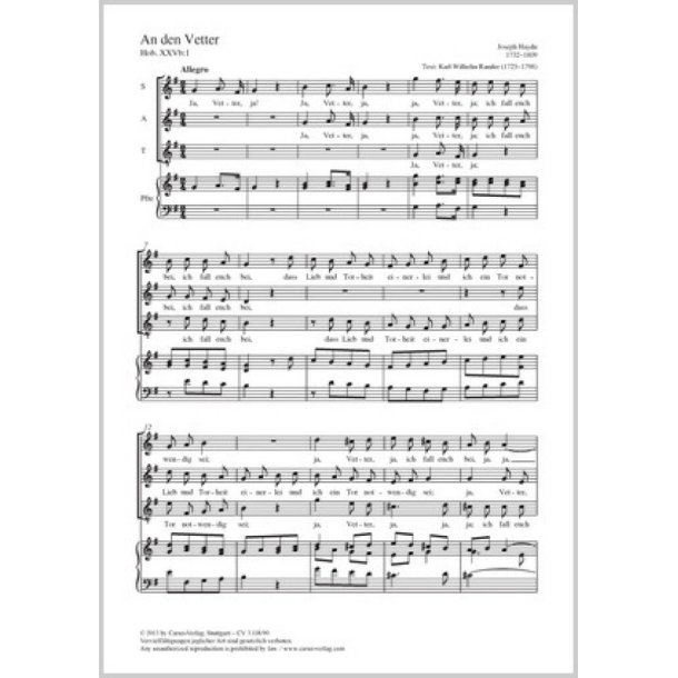 An den Vetter : G-Dur