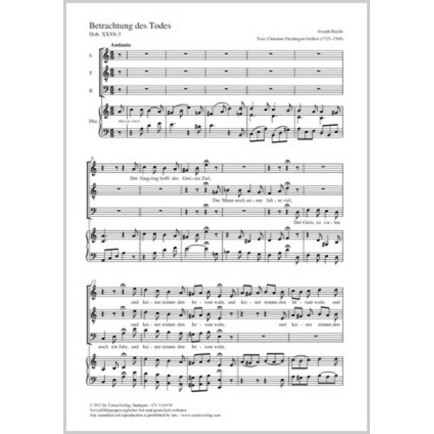 Betrachtung des Todes : a-Moll