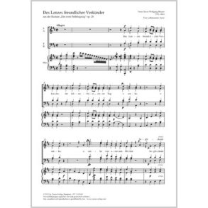 Des Lenzes freundlicher Verkünder : aus der Kantate Der erste Frühlingstag op. 28