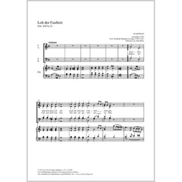 Lob der Faulheit : a-Moll