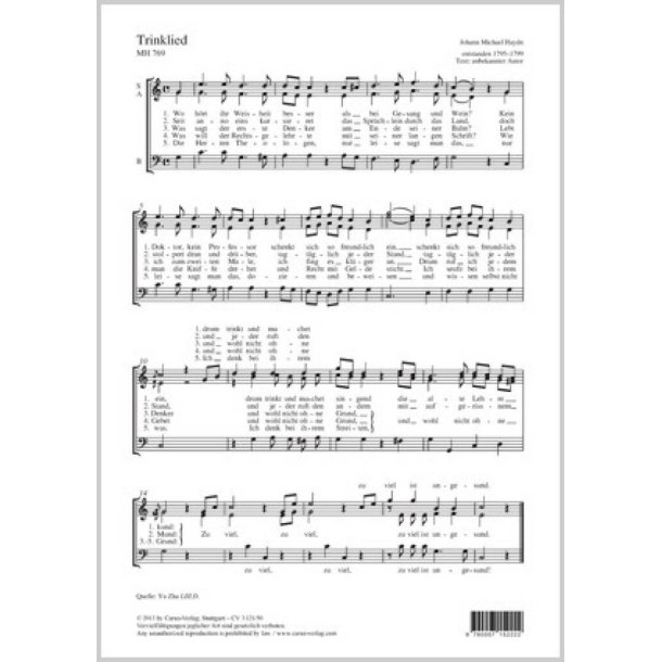 Trinklied : C-Dur