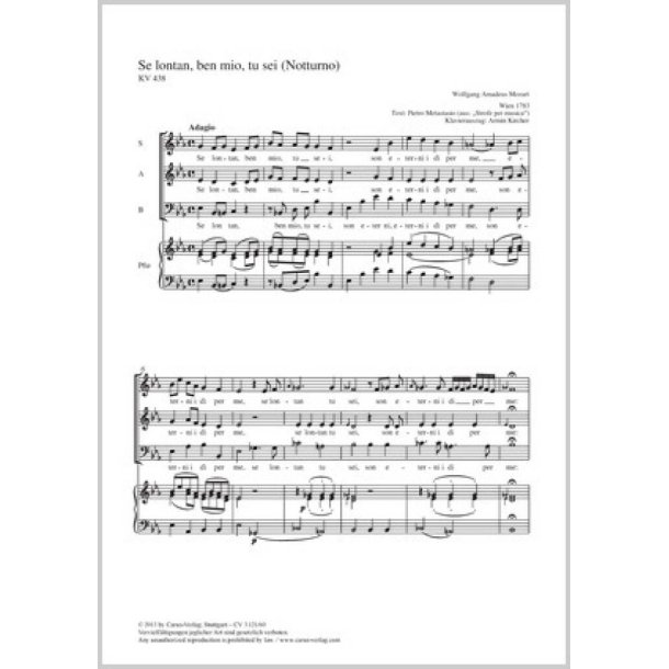 Se lontan, ben mio, tu sei : Notturno