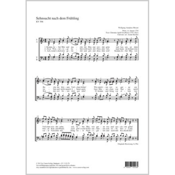 Sehnsucht nach dem Fr&uuml;hling : F-Dur