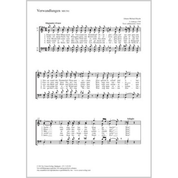 Verwandlungen : G-Dur