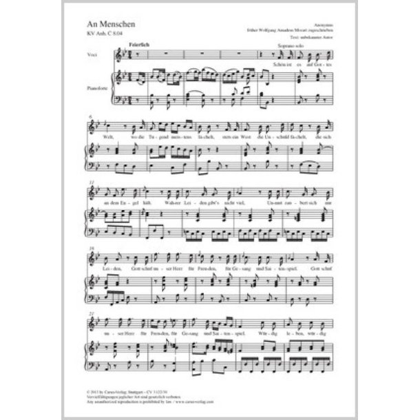 An Menschen : B-Dur