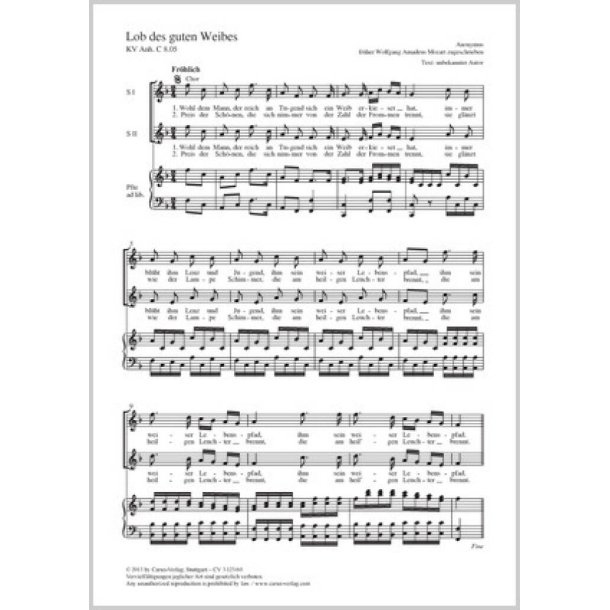 Lob des guten Weibes : F-Dur