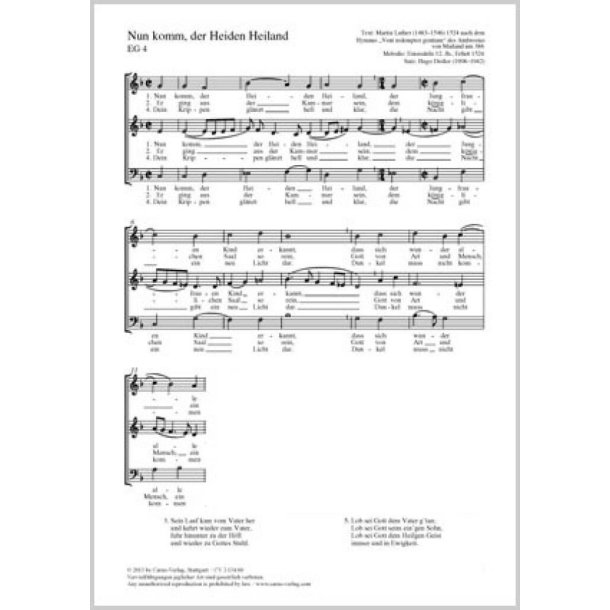 Nun komm, der Heiden Heiland : dorisch