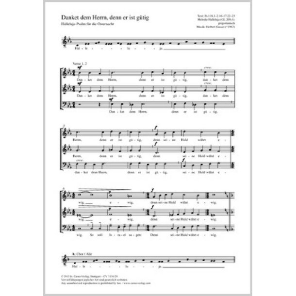 Danket dem Herrn, denn er ist g&uuml;tig : Halleluja-Psalm f&uuml;r die Osternacht