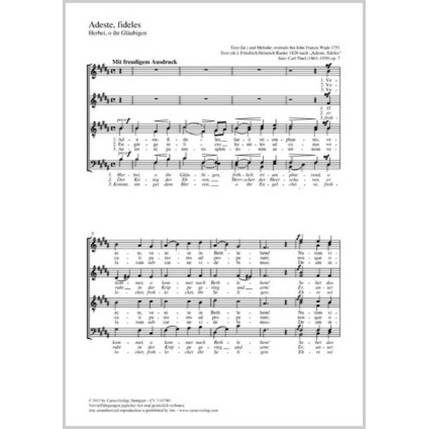 Adeste, fideles : Herbei, o ihr Gl&auml;ubigen