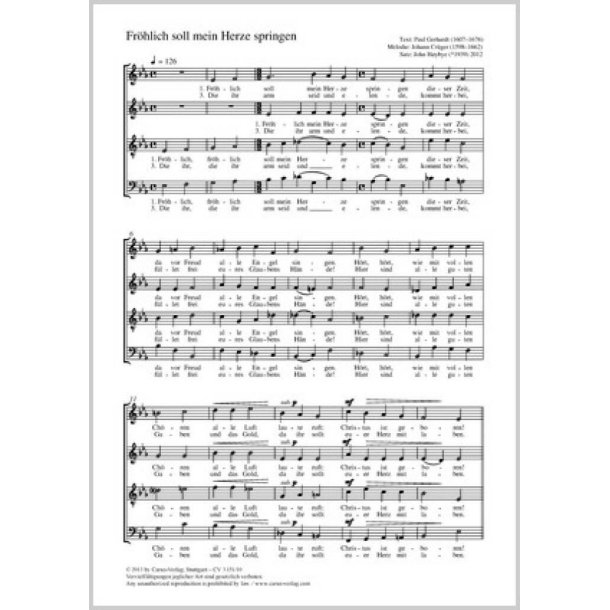 Fr&ouml;hlich soll mein Herze springen : Es-Dur
