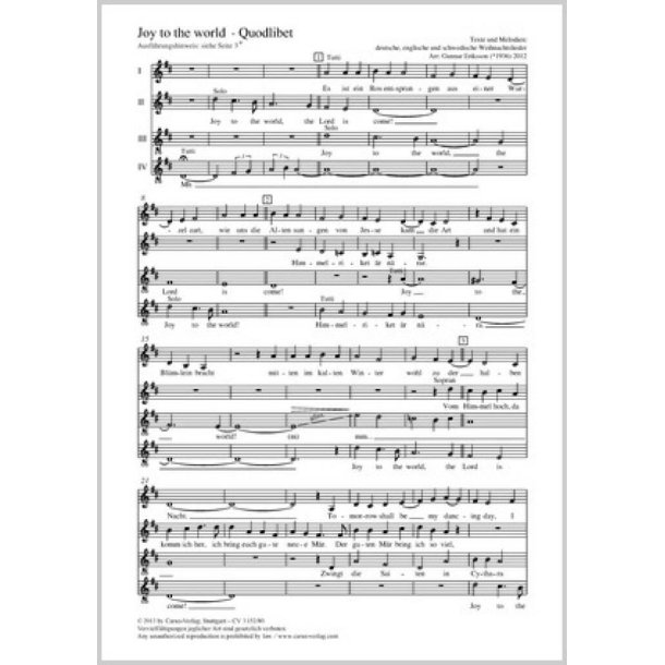 Joy to the world : D-Dur