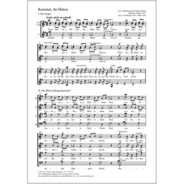 Kommet, ihr Hirten : G-Dur