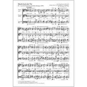 Macht hoch die Thür [Adventlied] : aus: Zwölf deutsche geistliche Gesänge