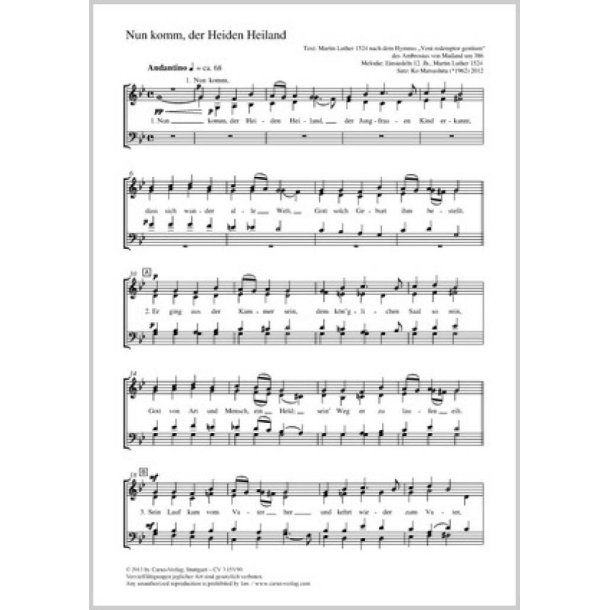 Nun komm, der Heiden Heiland : B-Dur