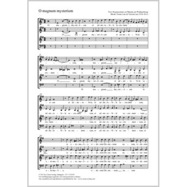 O magnum mysterium : Responsorium der Weihnachtsmatutin