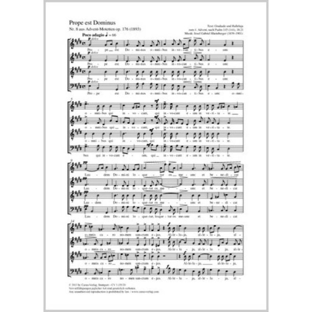 Prope est Dominus : aus: Neun Advent-Motetten