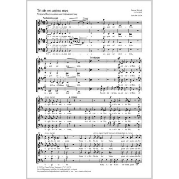 Tristis est anima mea : Nokturn-Responsorium am Gr&uuml;ndonnerstag