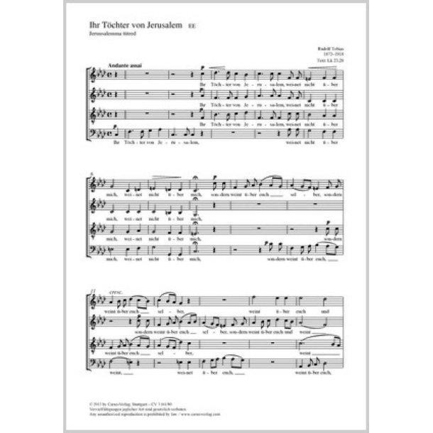 Ihr T&ouml;chter von Jerusalem : f-Moll