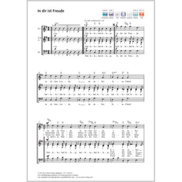 In dir ist Freude : G-Dur