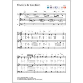 Hinunter ist der Sonne Schein : D-Dur