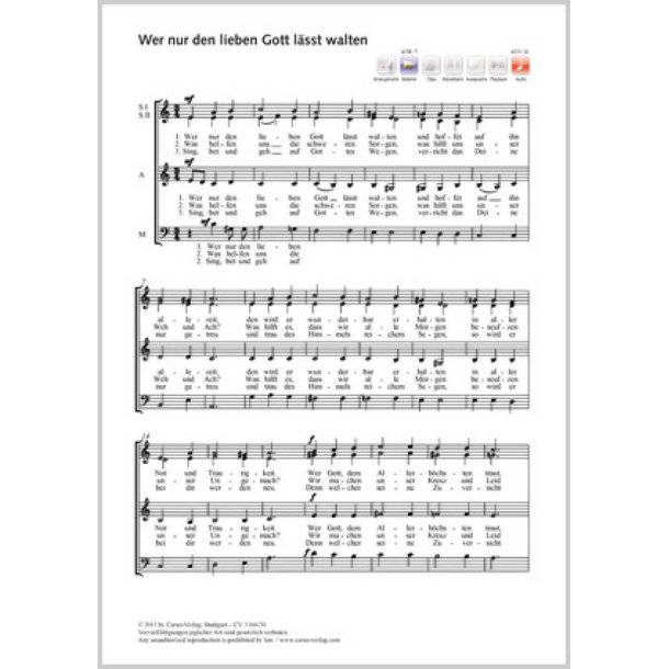 Wer nur den lieben Gott l&auml;sst walten : a-Moll