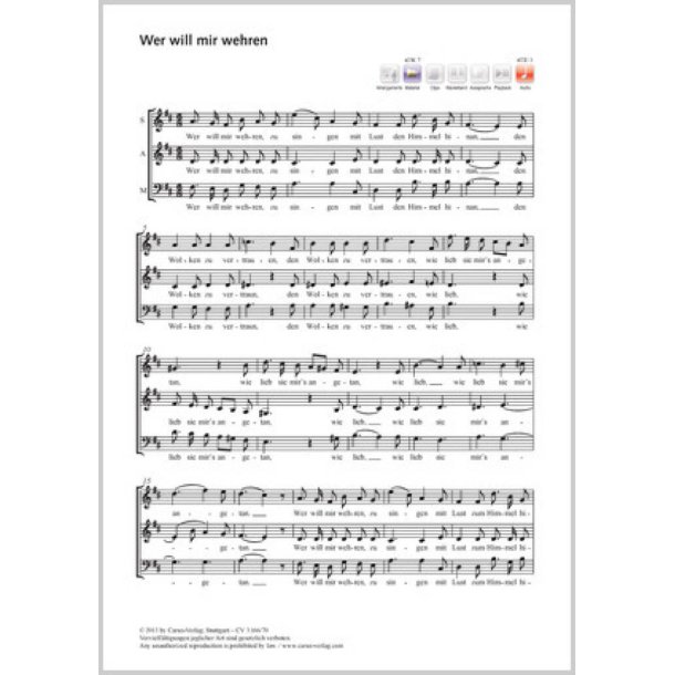 Wer will mir wehren : D-Dur