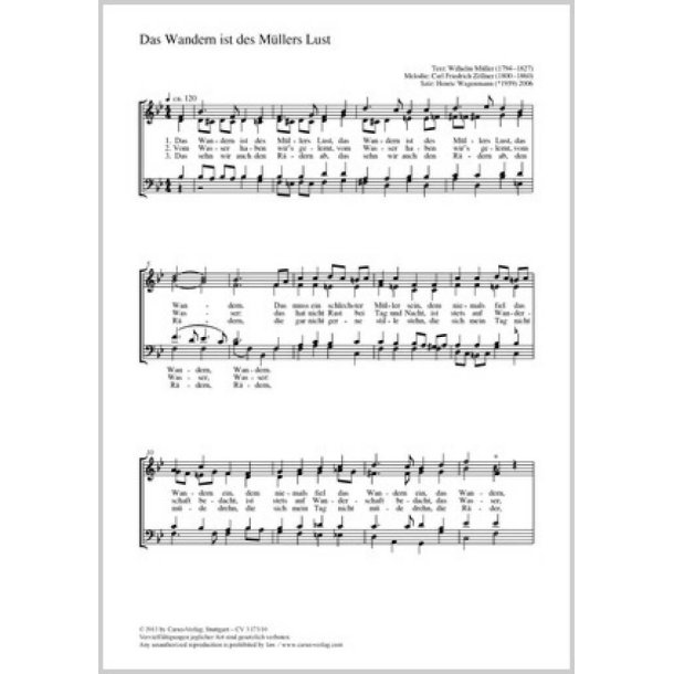 Das Wandern ist des M&uuml;llers Lust : B-Dur