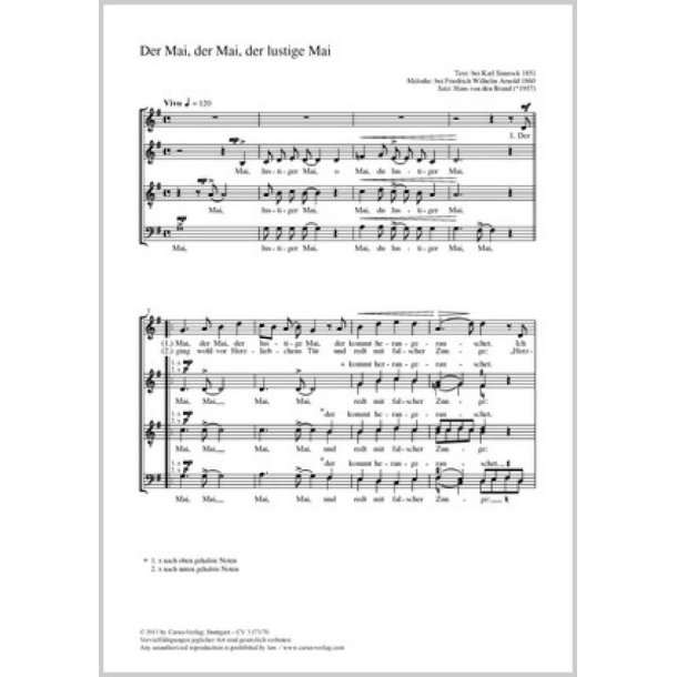 Der Mai, der Mai, der lustige Mai : G-Dur